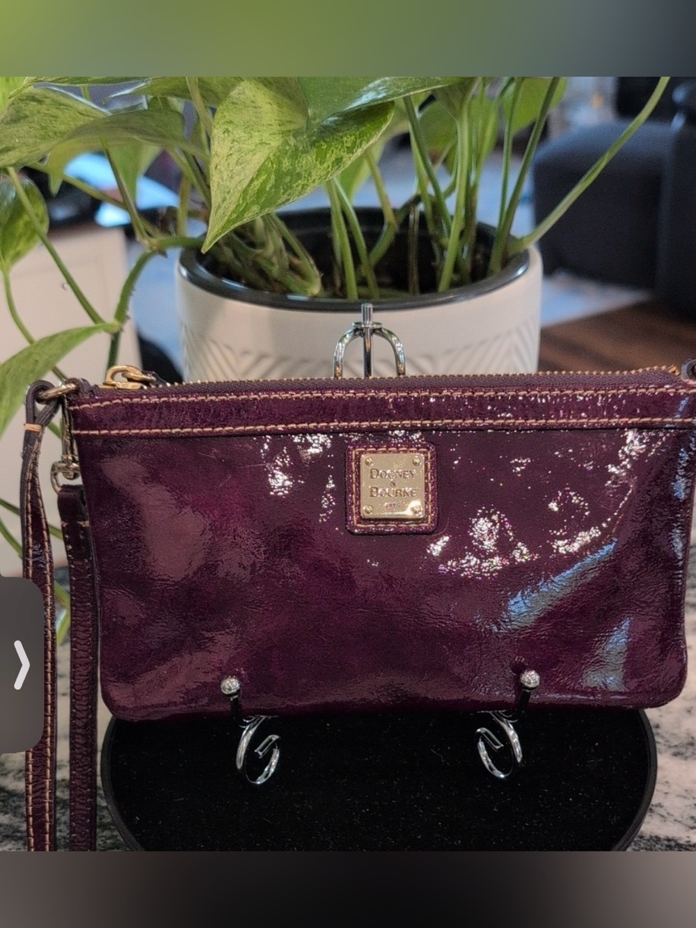 Dooney & Bourke Patent Leather Wristlet - Plum